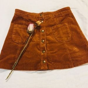 Rust colored corduroy skirt